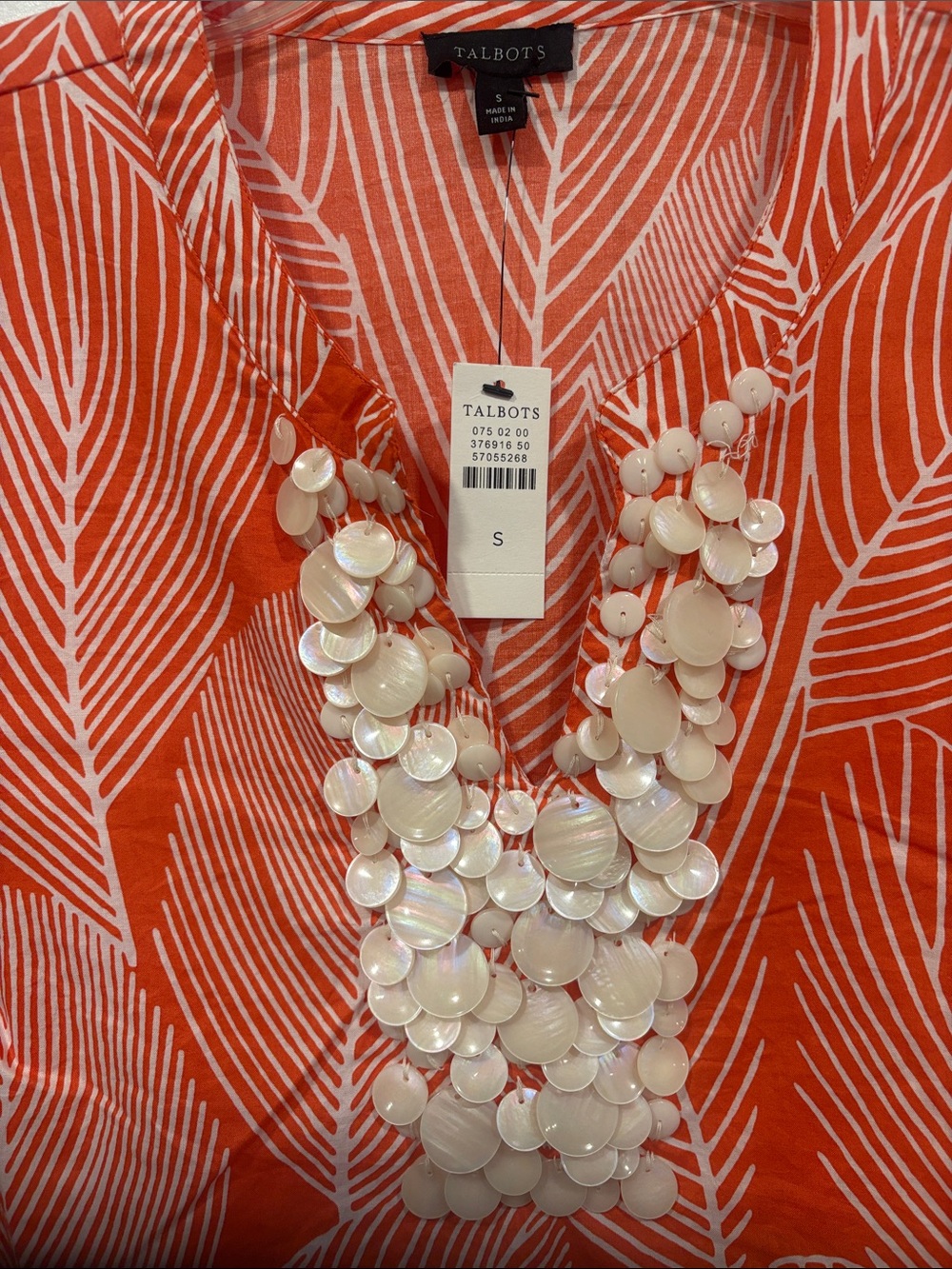 NWT Talbots Shell Collar V Neck Tunic - Gorgeous - Picture 2 of 4